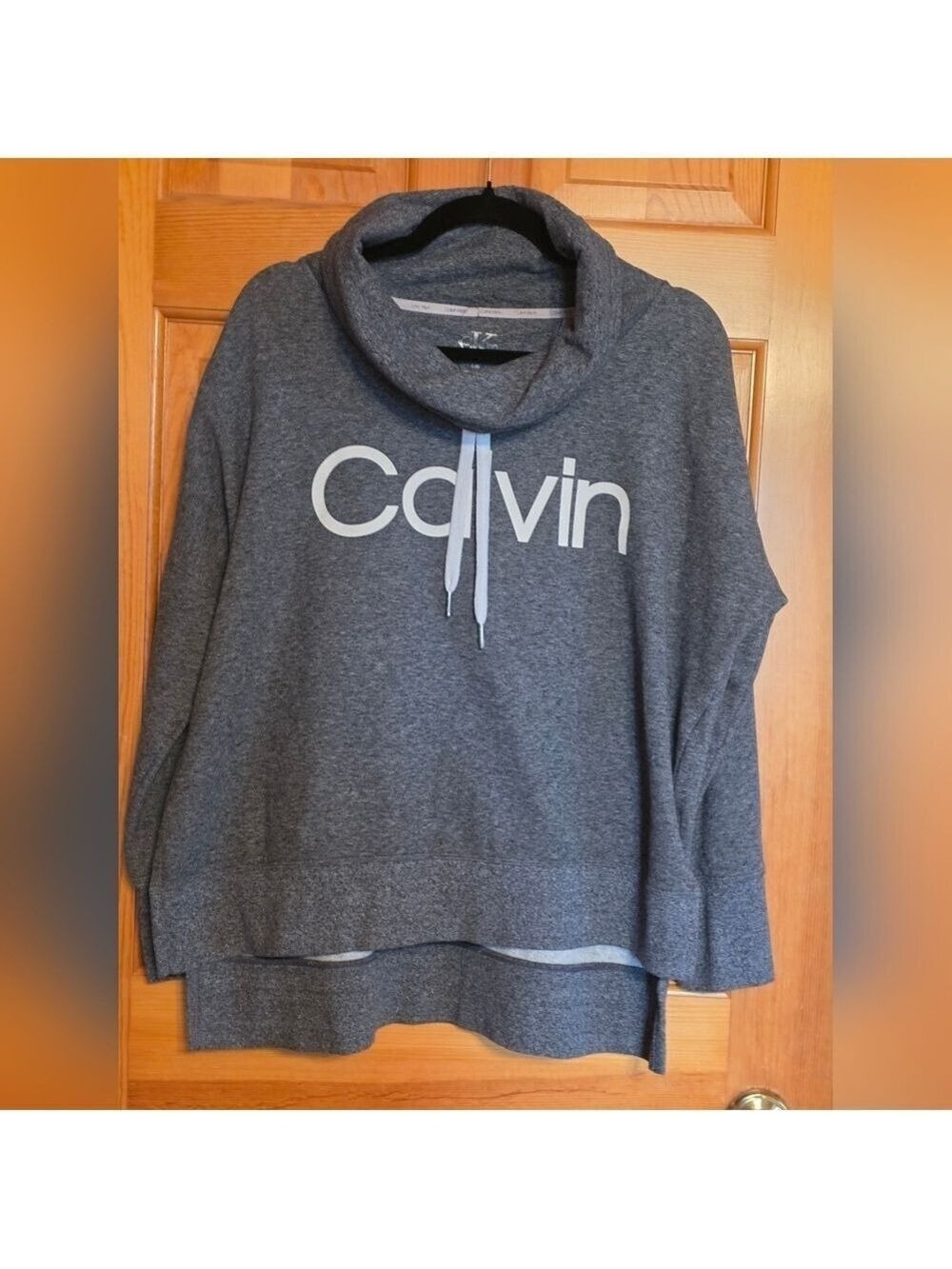 Calvin Klein Dark Gray Cowl Neck Pullover Sweatshirt